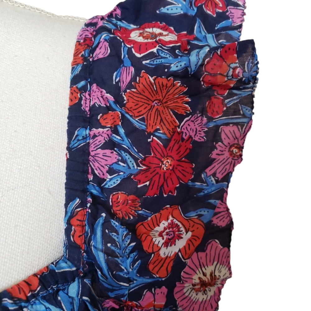 Vineyard Vines Blue and Pink Floral Midi Dress - Picture 5 of 14
